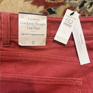 Talbots Pink Corduroy Pants